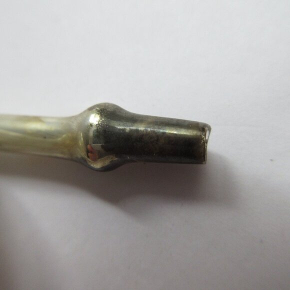 2 Hand Blown Glass Christmas Ornament Trumpet French Horn Bugle Vtg Missing Cap - Picture 4 of 16